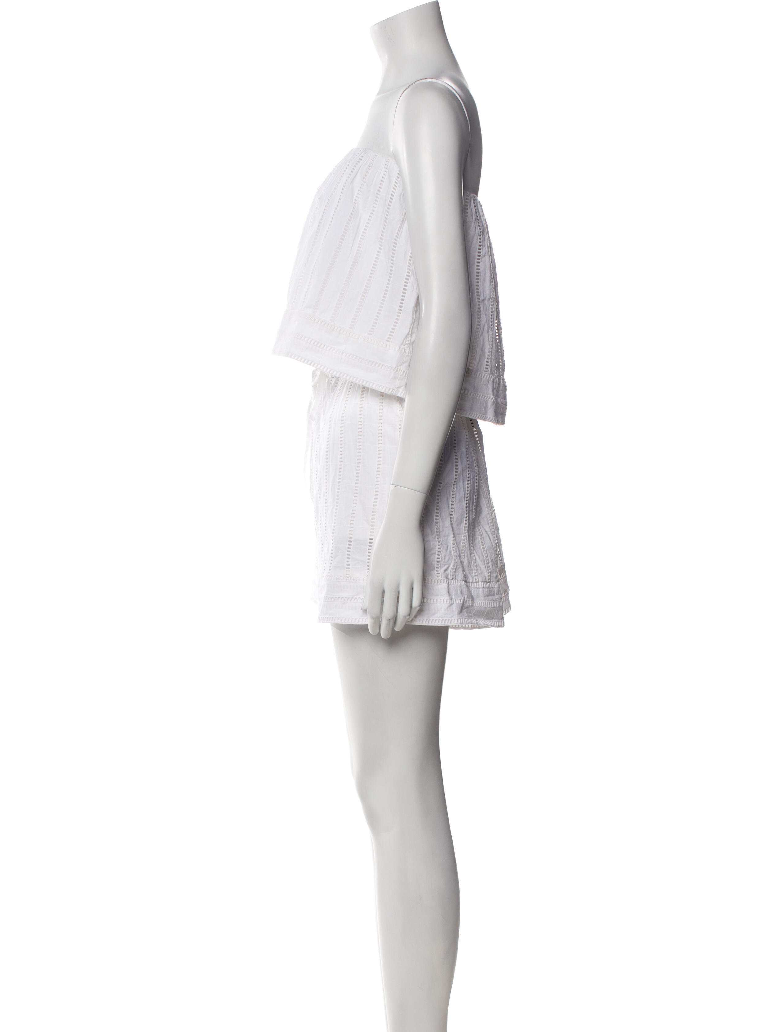 Solid & Striped Striped Eyelet Trim Short Set w/ Tags