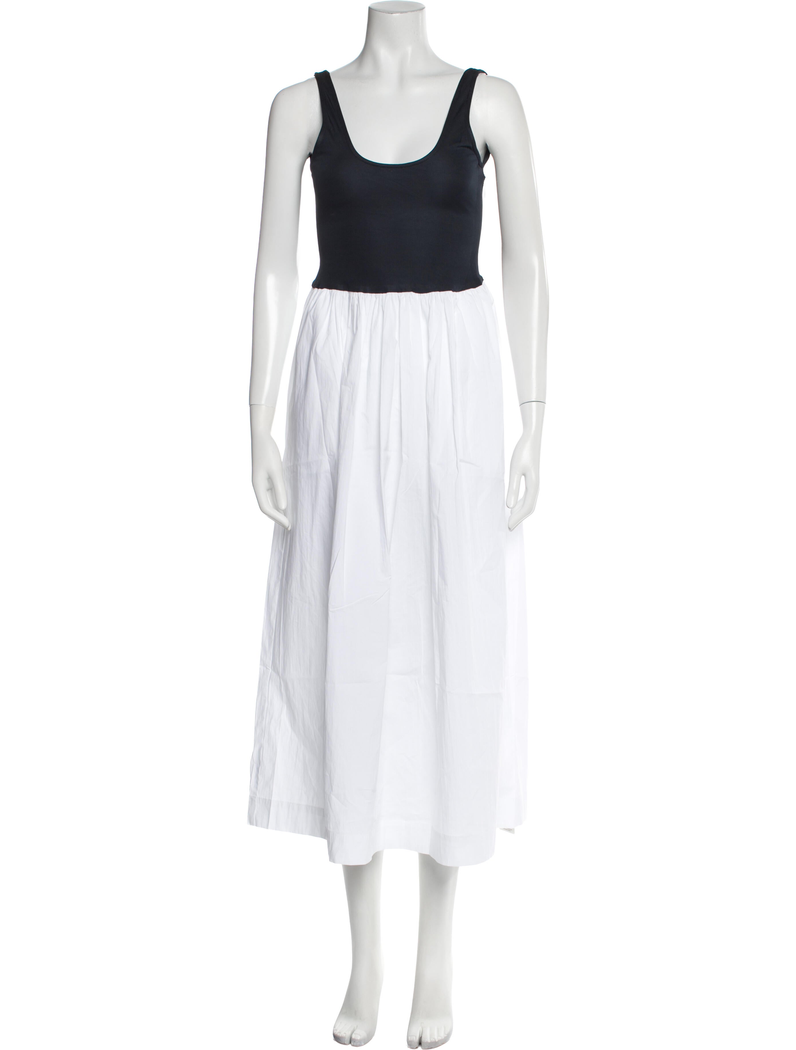 Solid & Striped Scoop Neck Long Dress