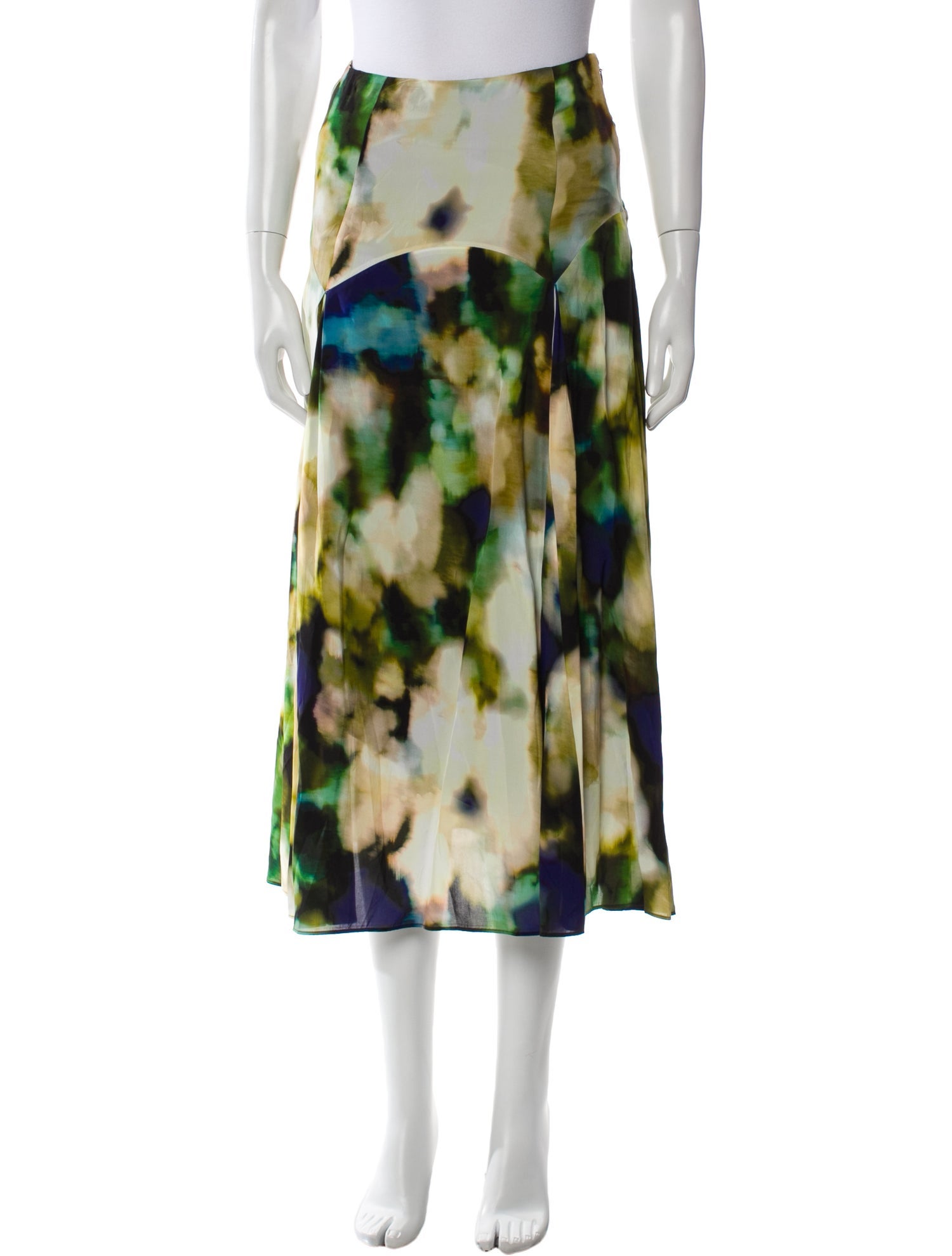 Solid & Striped Tie-Dye Print Midi Length Skirt