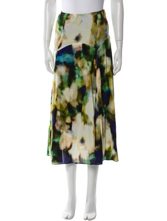 Solid & Striped Tie-Dye Print Midi Length Skirt