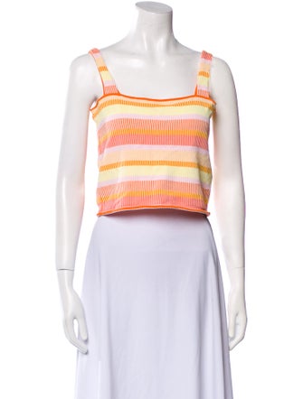 Solid & Striped Striped Square Neckline Crop Top