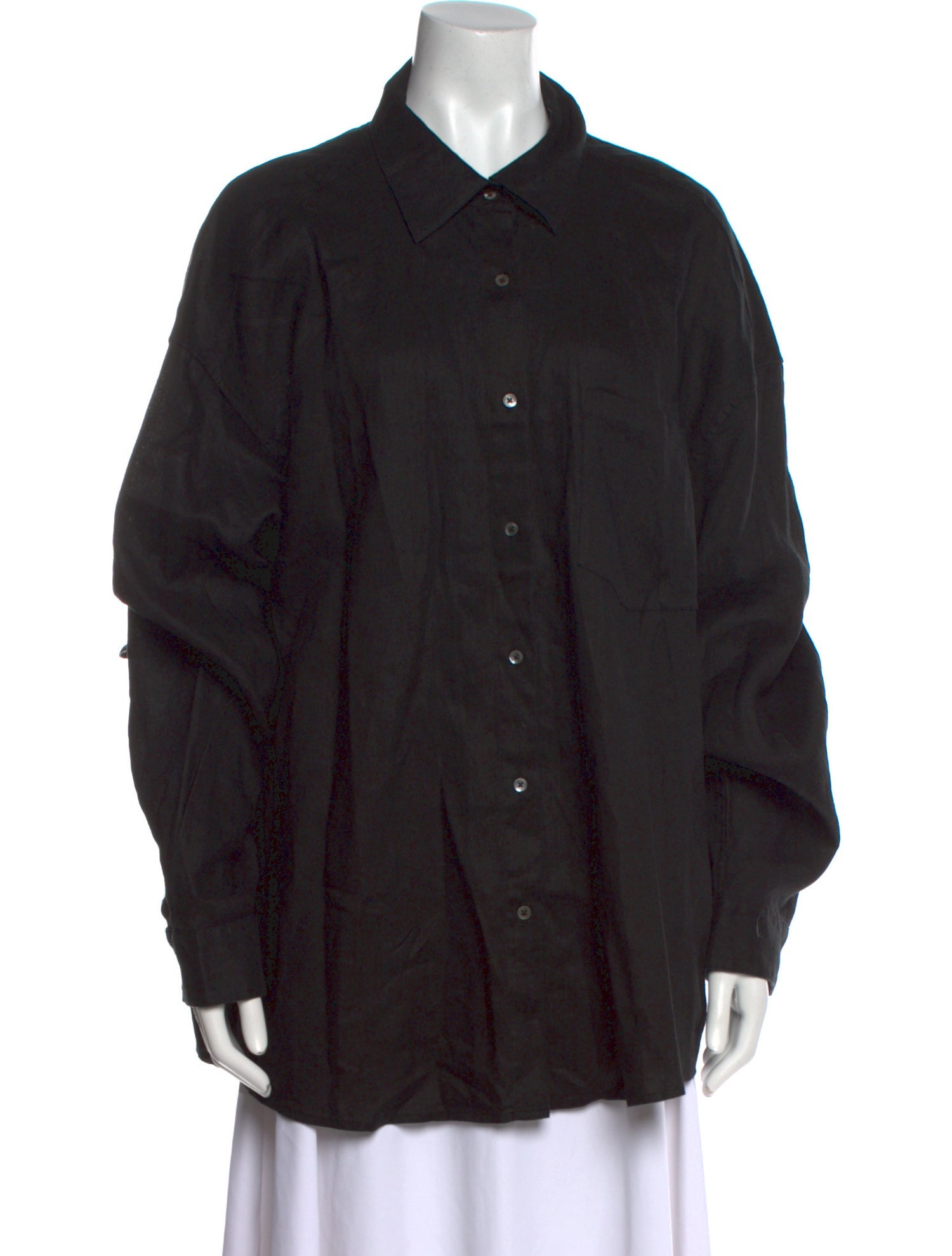 Solid & Striped Linen Long Sleeve Button-Up Top w/ Tags