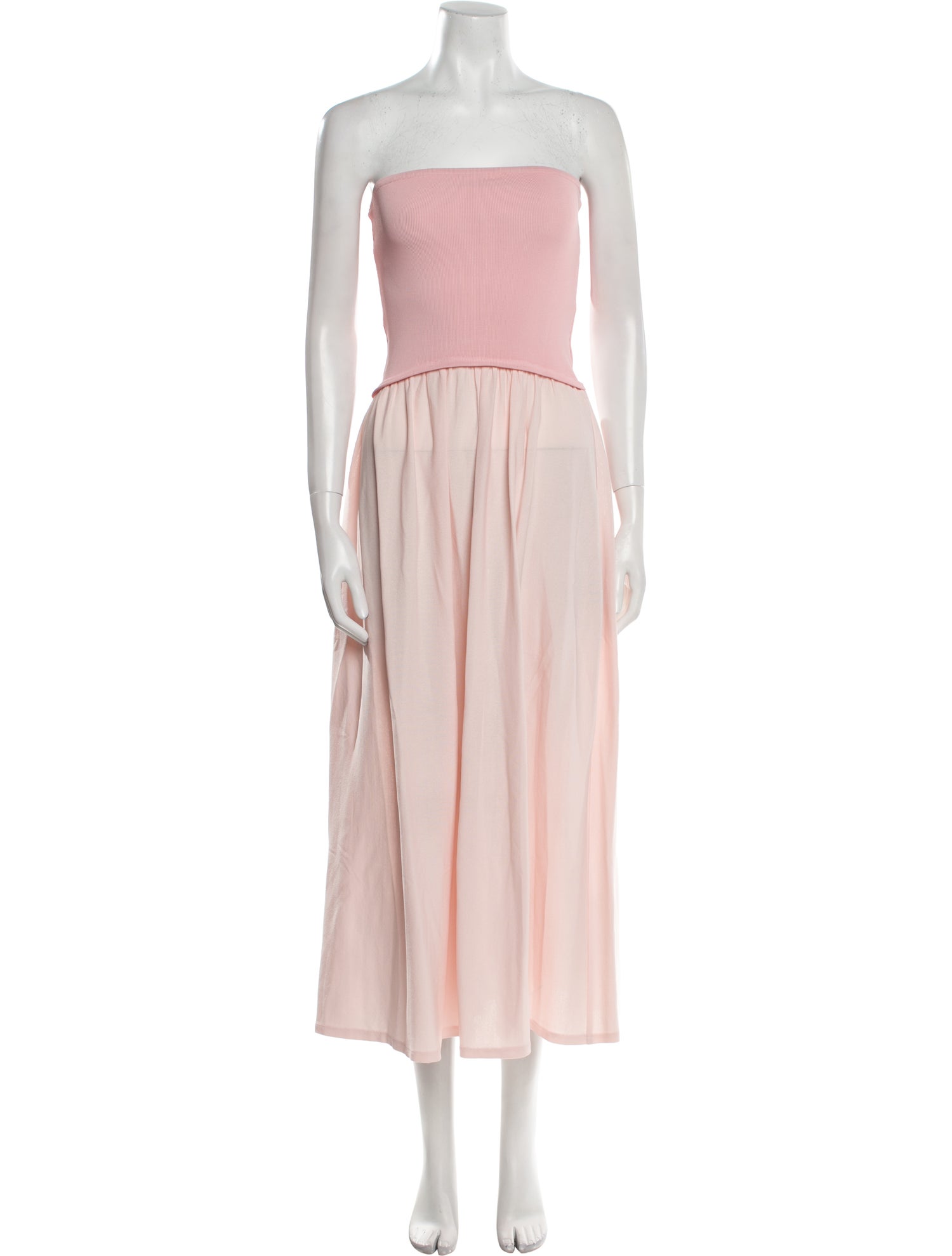 Solid & Striped Strapless Midi Length Dress