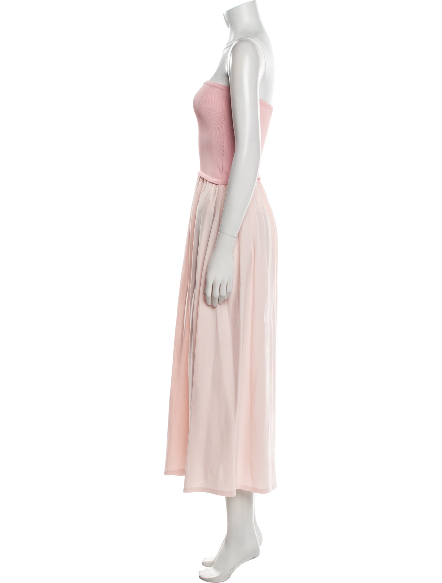 Solid & Striped Strapless Midi Length Dress