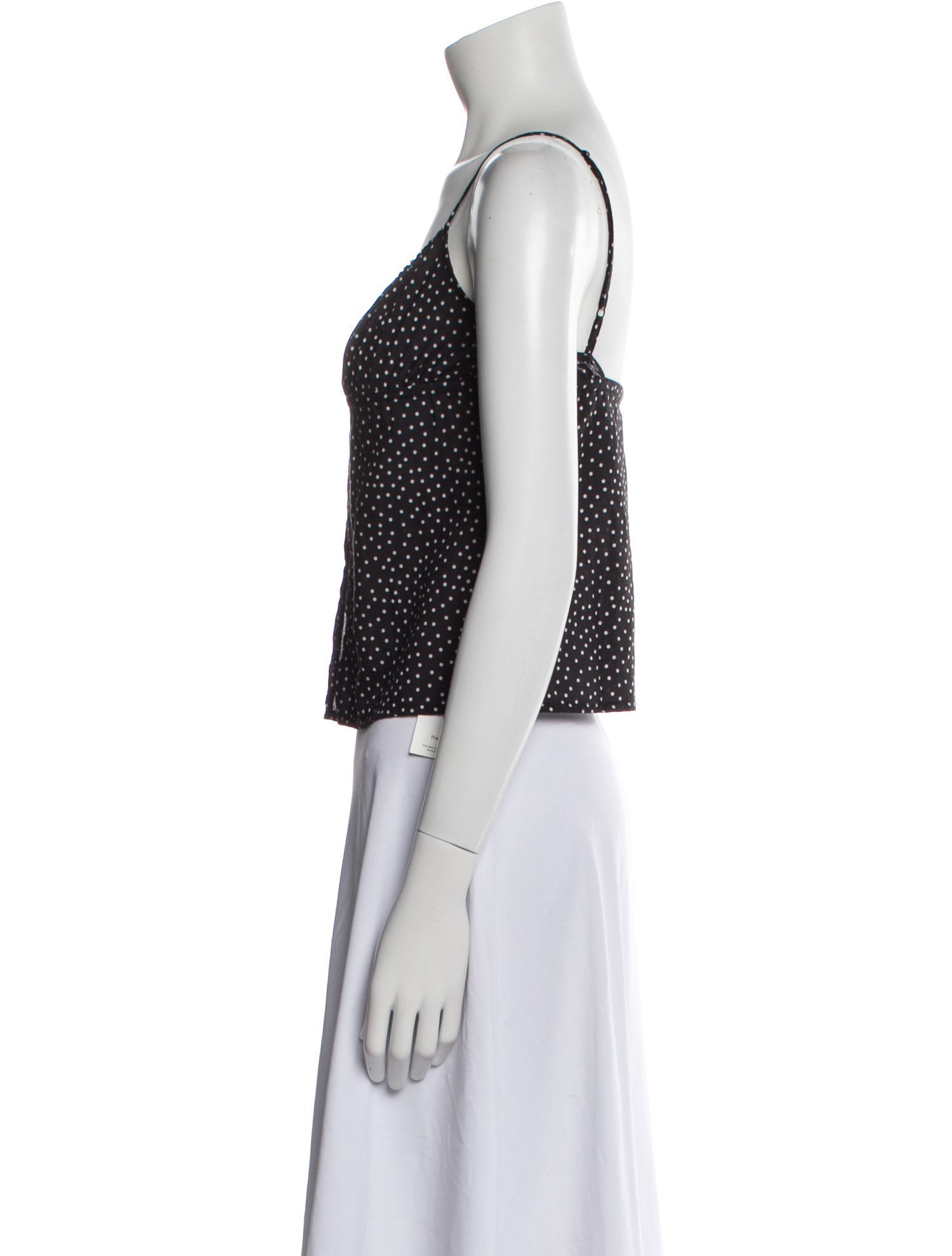 Solid & Striped Polka Dot Print Scoop Neck Top