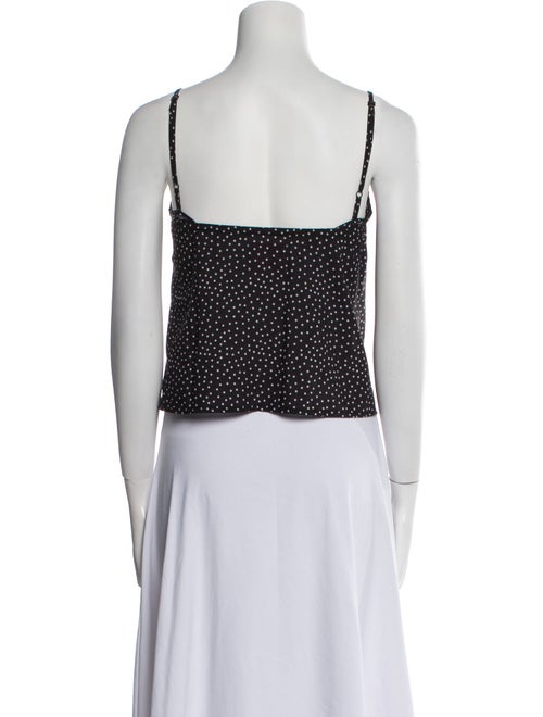 Solid & Striped Polka Dot Print Scoop Neck Top