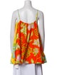 Solid & Striped Floral Print Square Neckline Tunic
