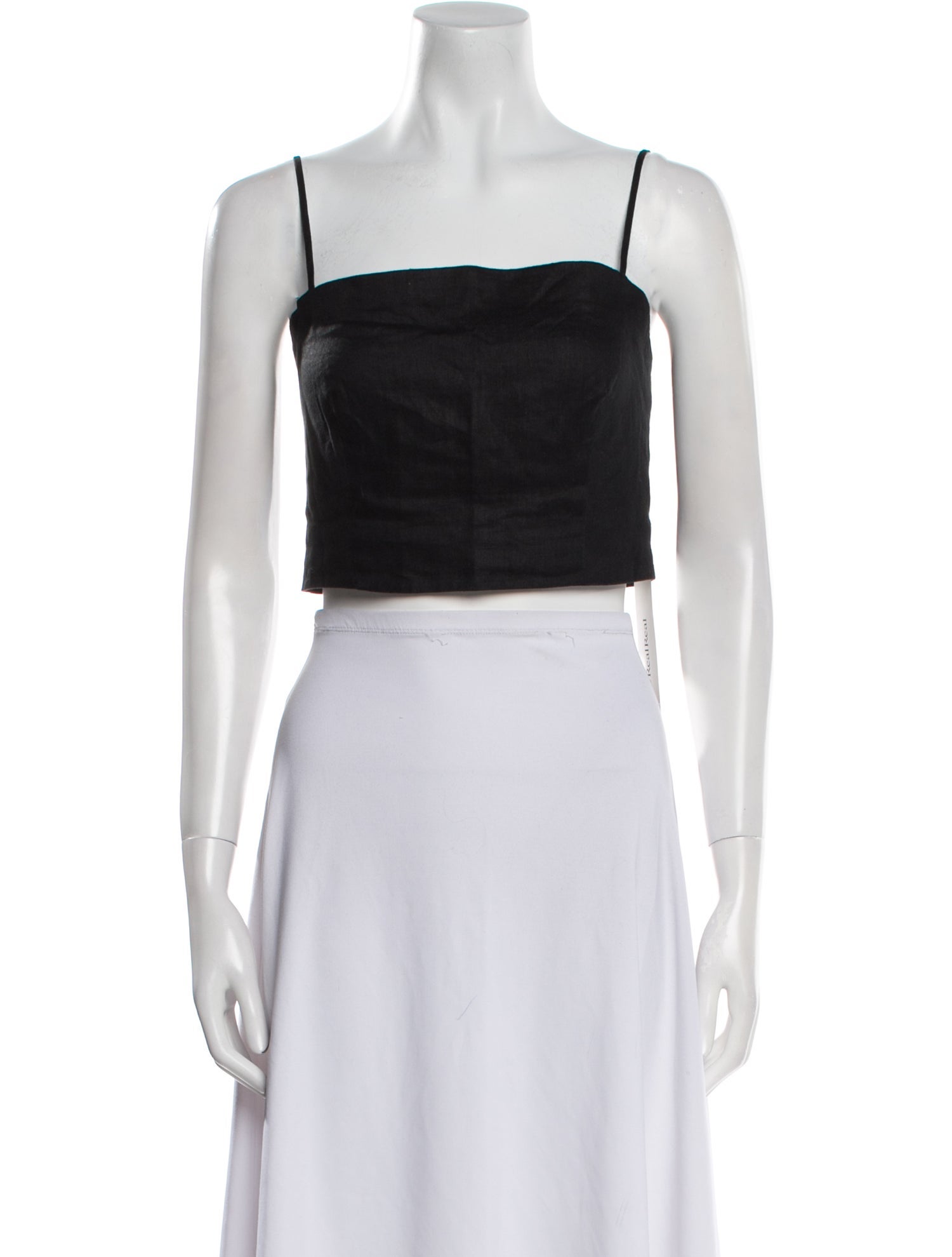 Solid & Striped Linen Square Neckline Crop Top