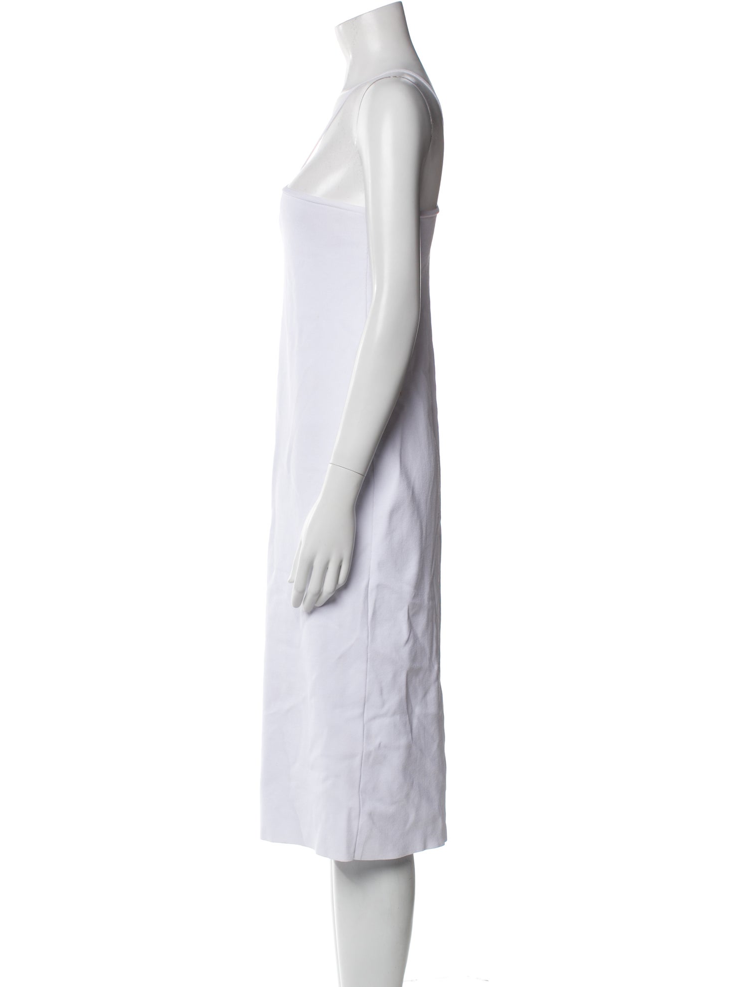 Solid & Striped V-Neck Midi Length Dress