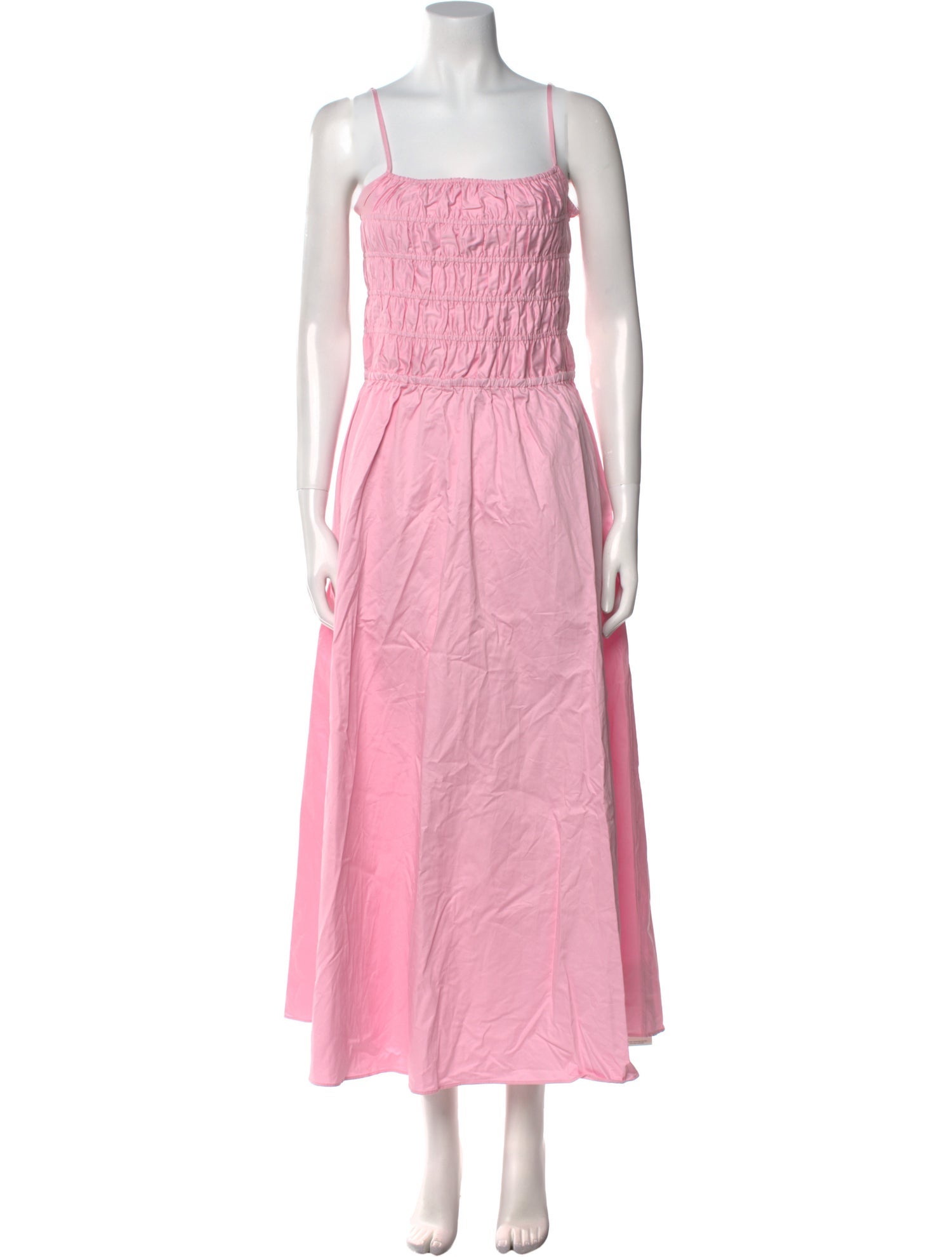 Solid & Striped Square Neckline Midi Length Dress