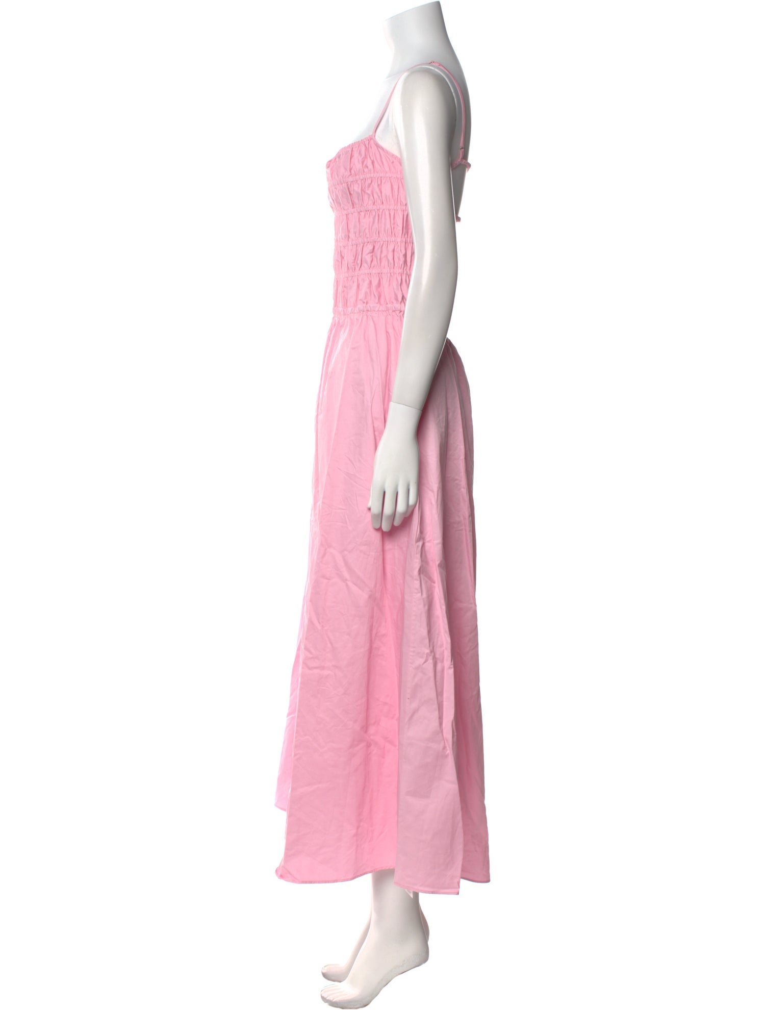 Solid & Striped Square Neckline Midi Length Dress