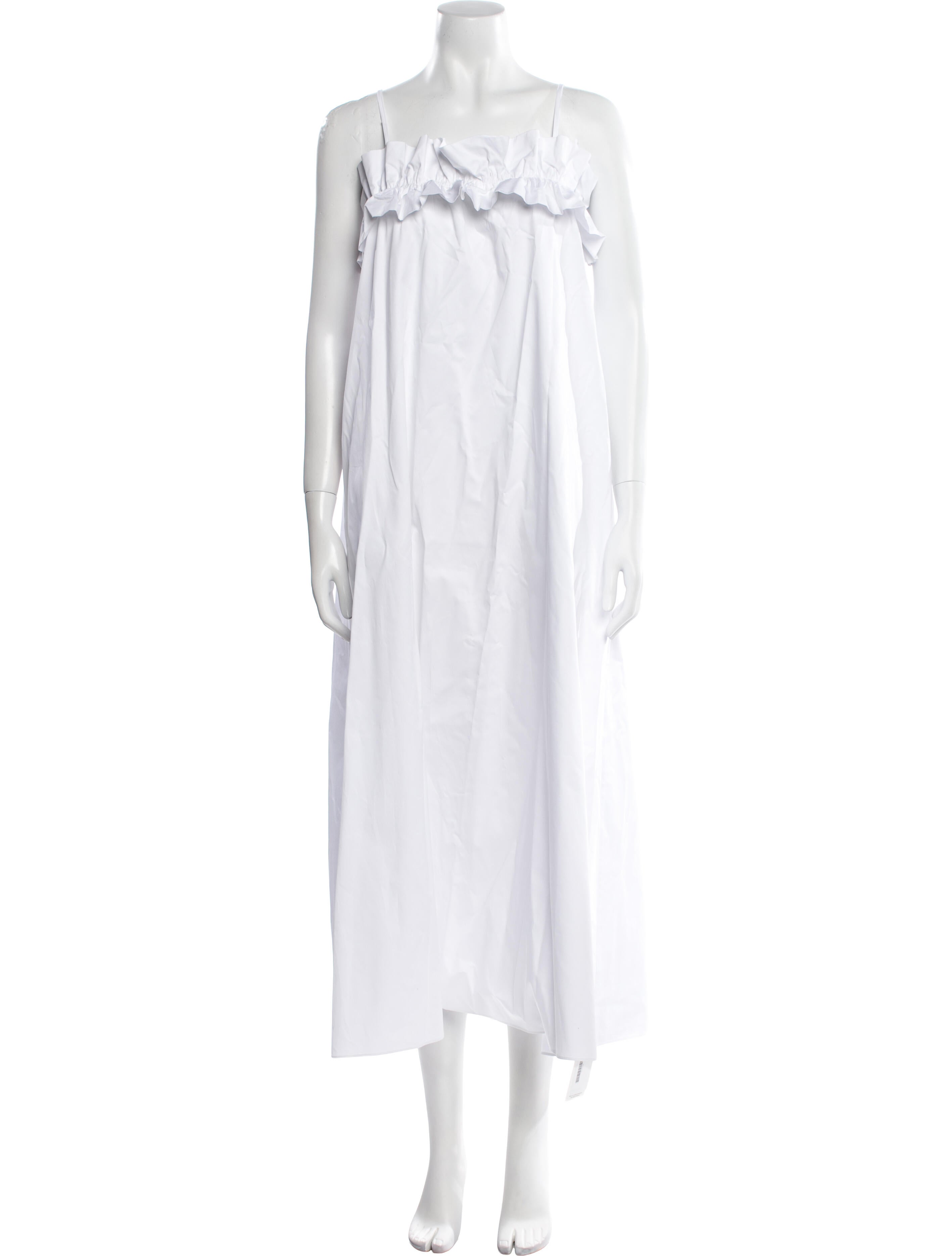 Solid & Striped Square Neckline Midi Length Dress w/ Tags