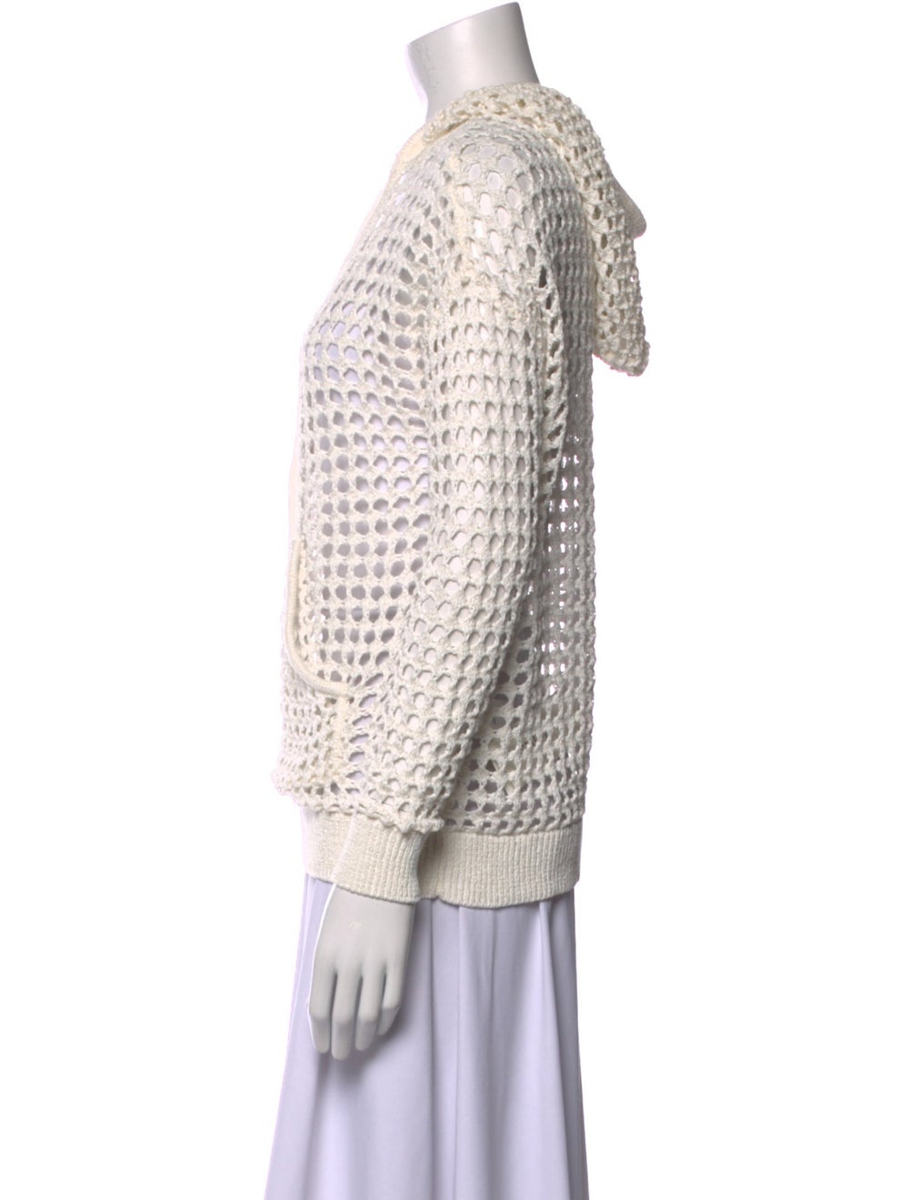 Solid & Striped Pullover White Long Sleeve with V… - image 2