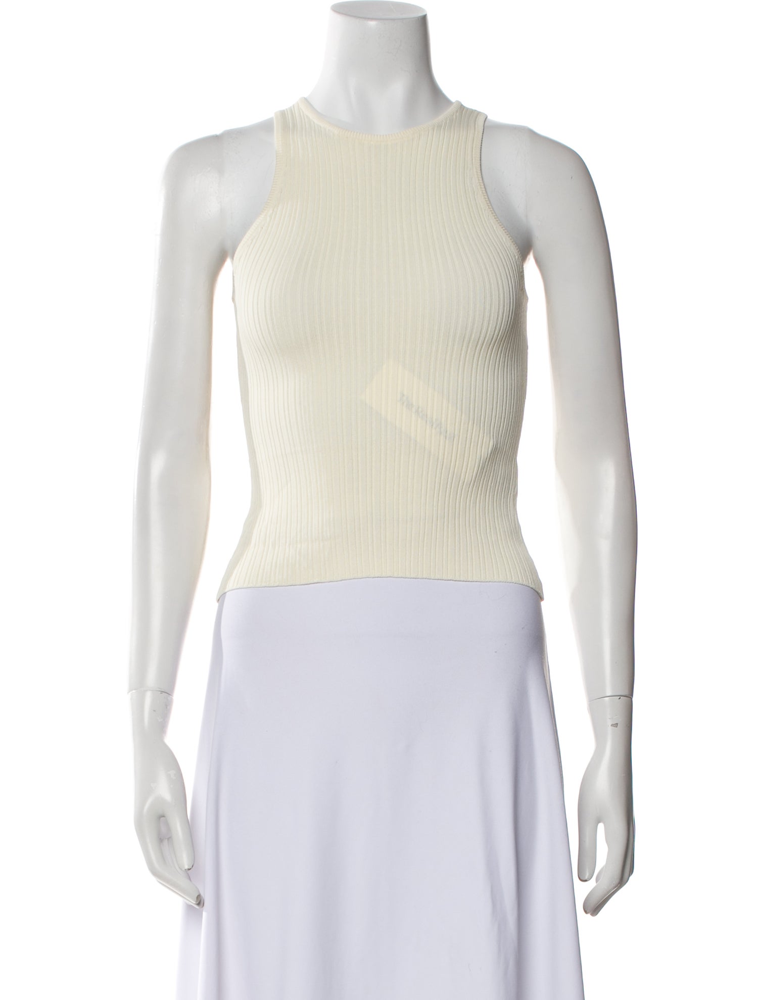 Solid & Striped Crew Neck Sleeveless Crop Top w/ Tags