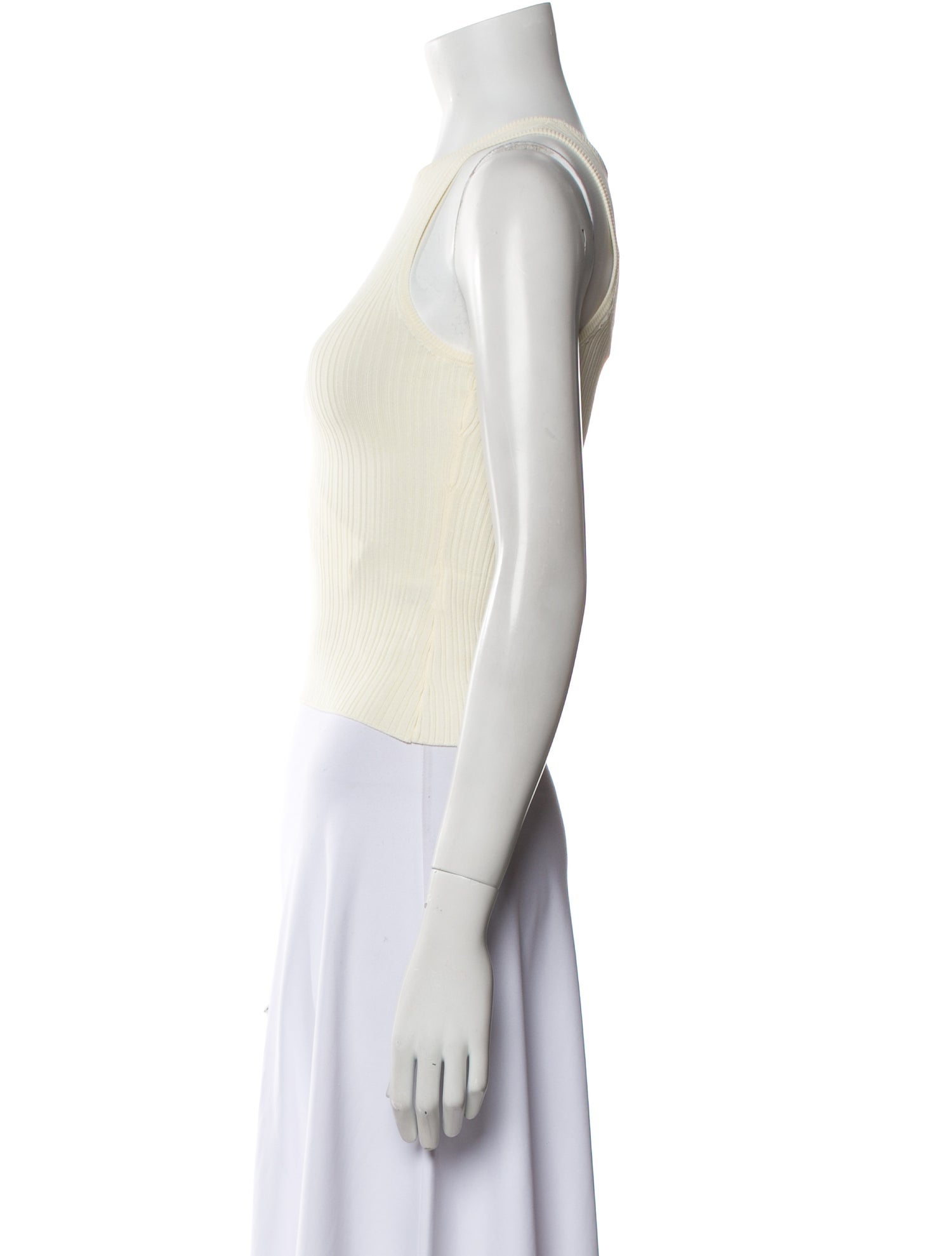 Solid & Striped Crew Neck Sleeveless Crop Top w/ Tags