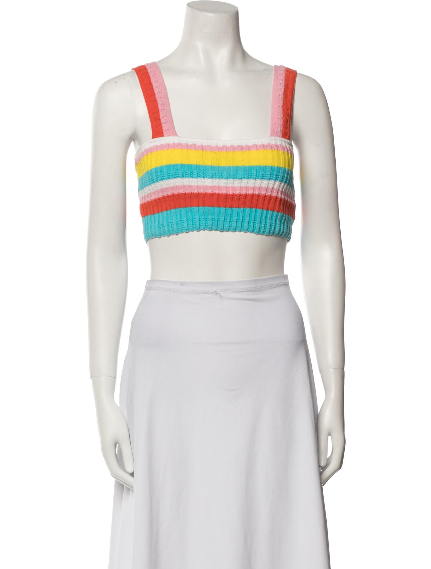 Solid & Striped Striped Square Neckline Crop Top
