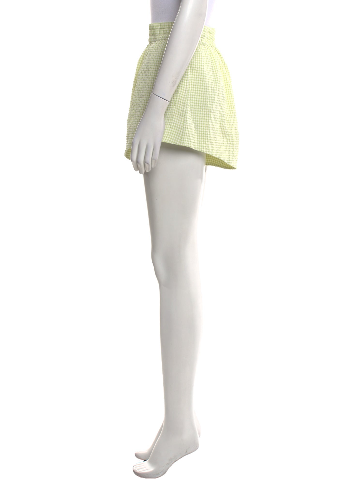 Solid & Striped Plaid Print Mini Shorts