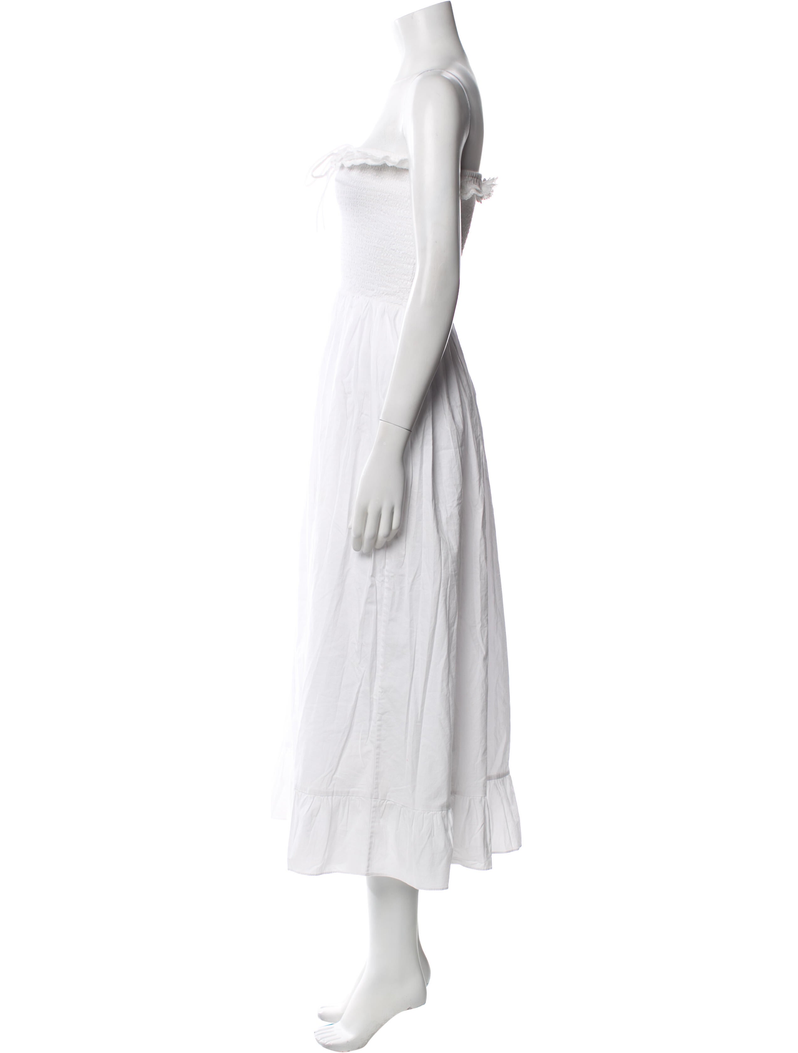 Solid & Striped Strapless Midi Length Dress