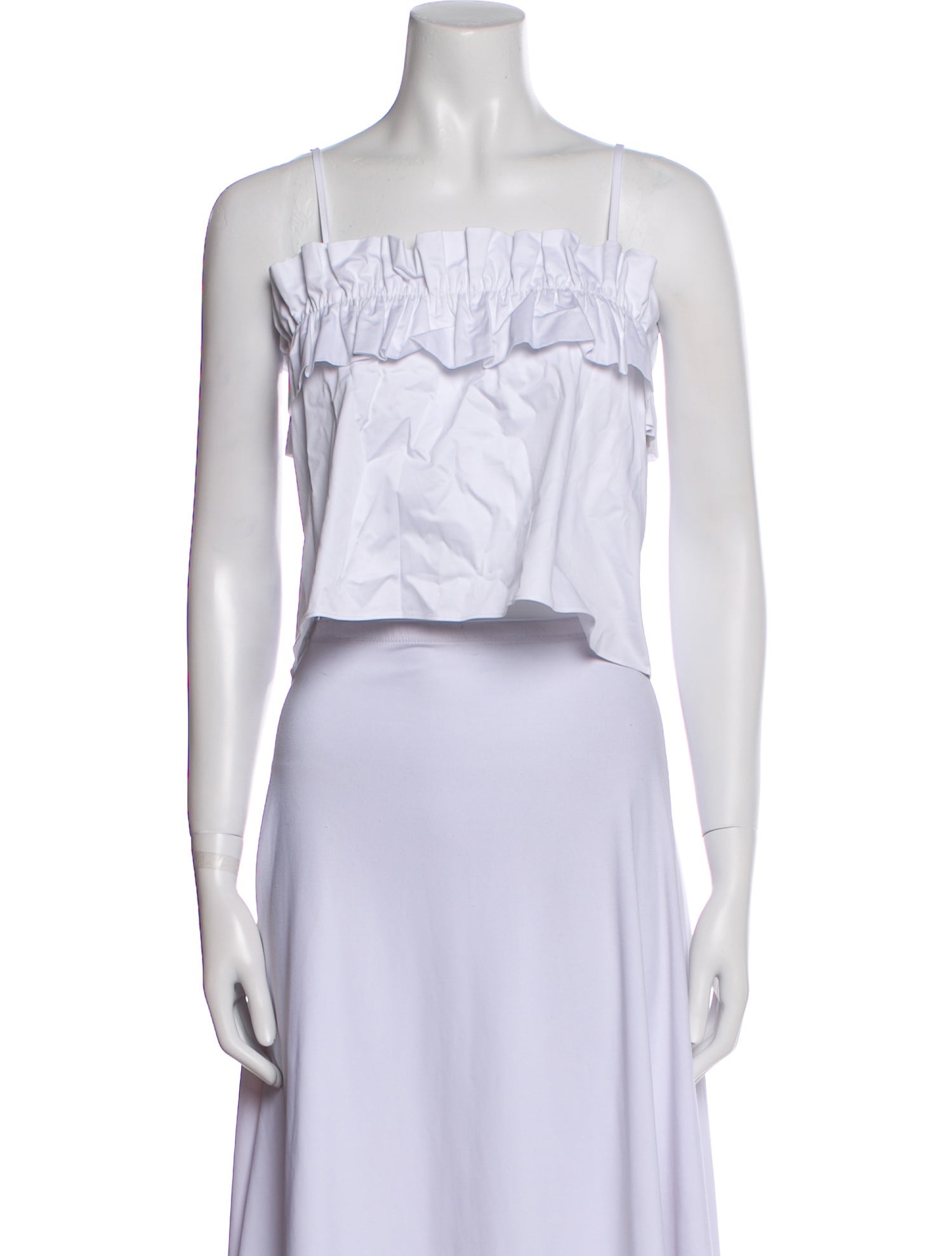 Solid & Striped Square Neckline Sleeveless Crop Top w/ Tags