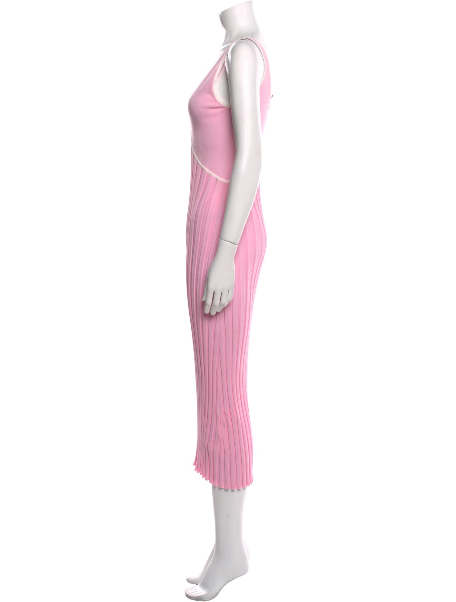 Solid & Striped V-Neck Midi Length Dress