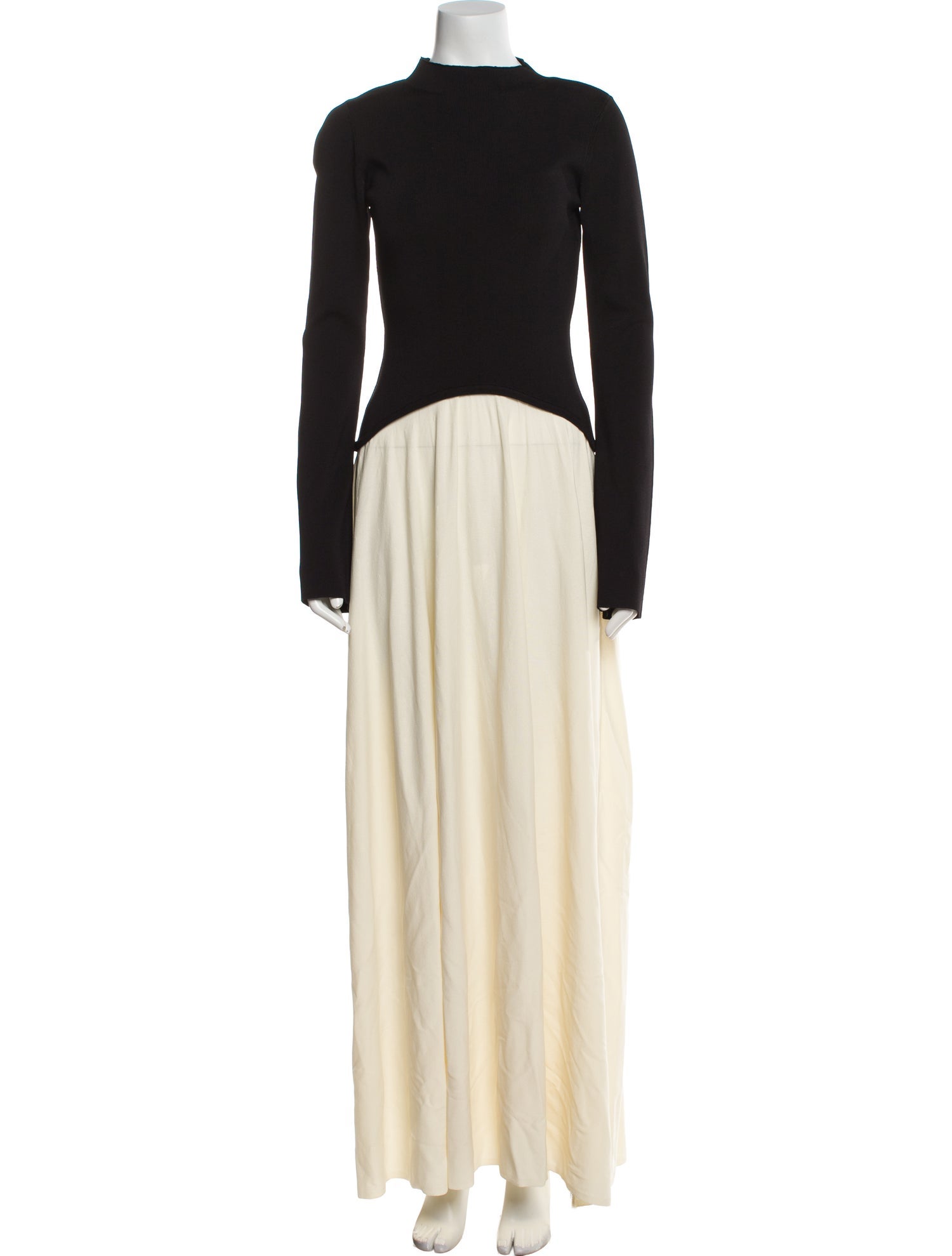 Solid & Striped Mock Neck Long Dress