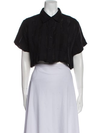 Solid & Striped Short Sleeve Crop Top