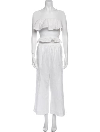 Solid & Striped Embroidered Accent Pant Set