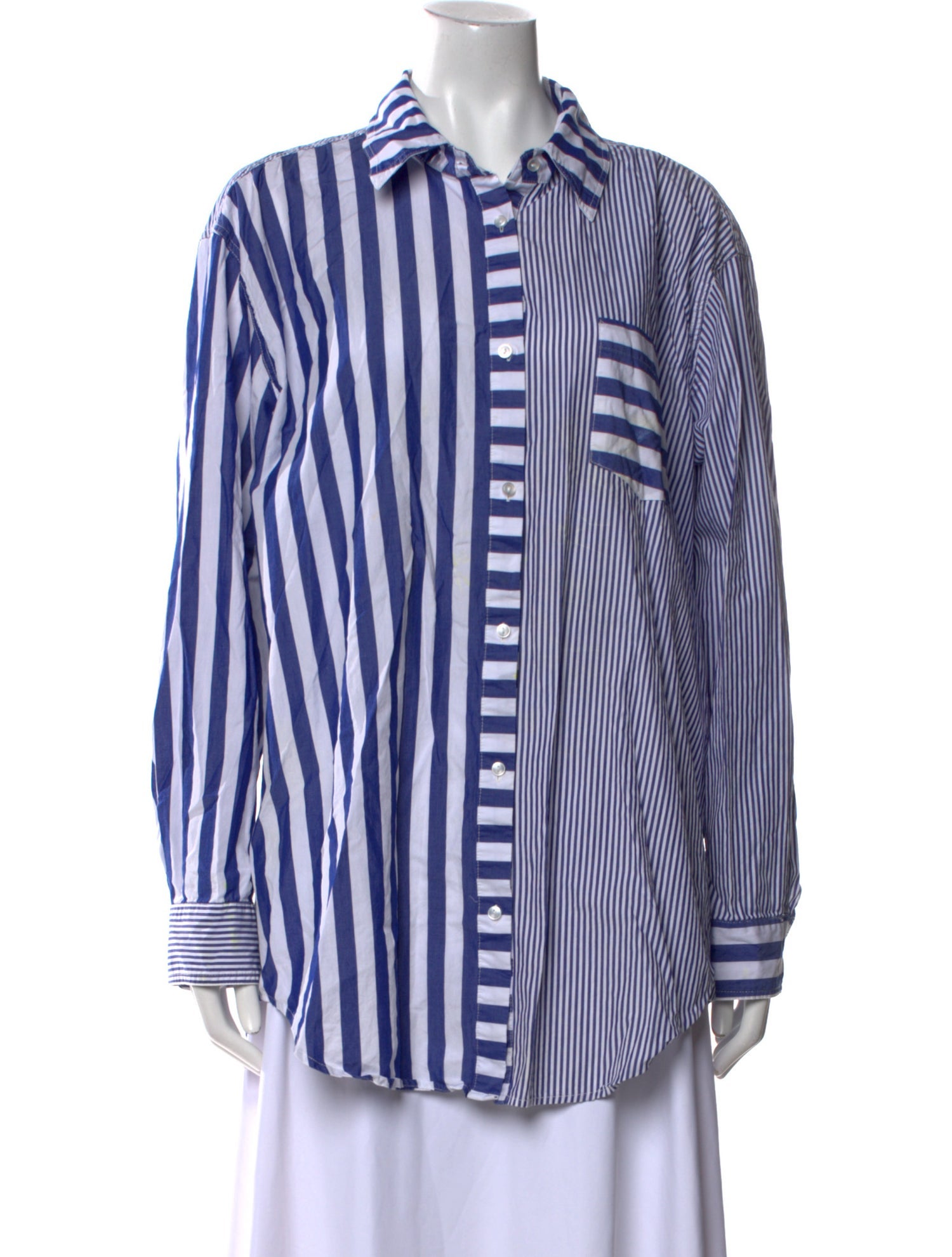 Solid & Striped Striped Long Sleeve Button-Up Top