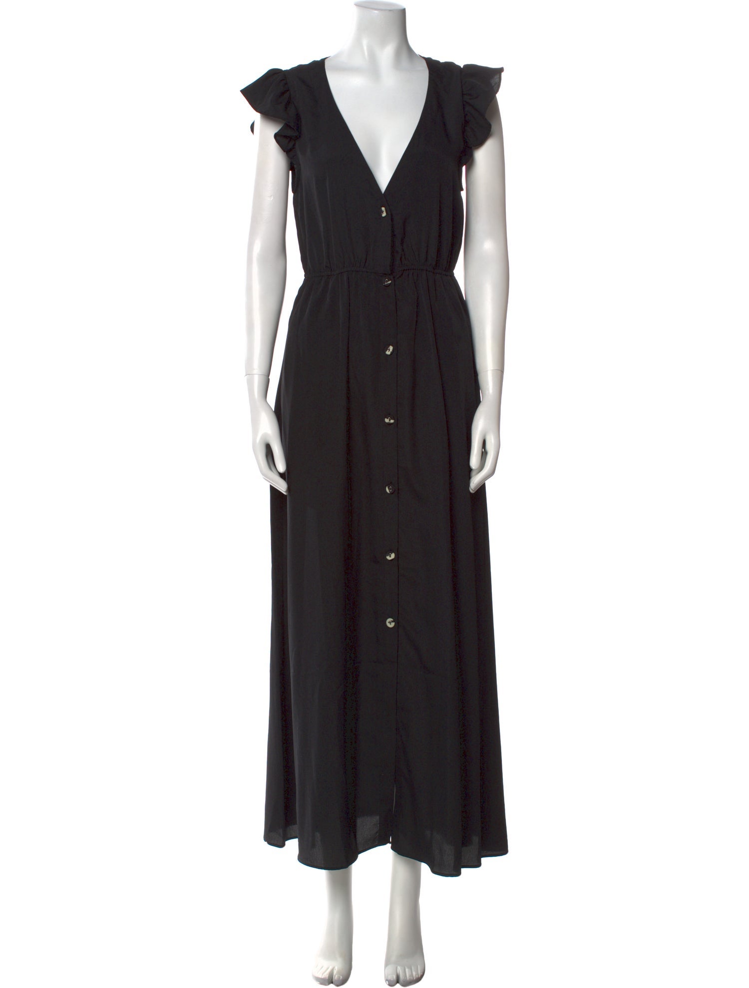 Solid & Striped V-Neck Long Dress w/ Tags