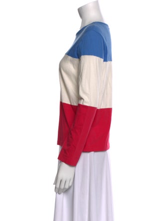 Solid & Striped Colorblock Pattern Crew Neck Top