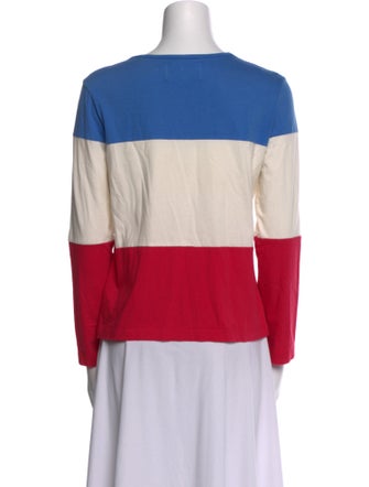 Solid & Striped Colorblock Pattern Crew Neck Top