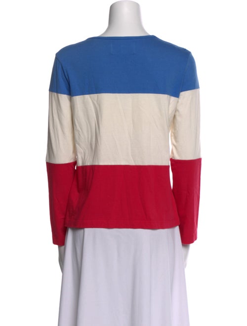 Solid & Striped Colorblock Pattern Crew Neck Top