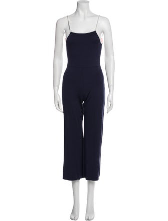 Solid & Striped Square Neckline Jumpsuit