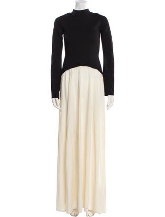 Solid & Striped Turtleneck Long Dress