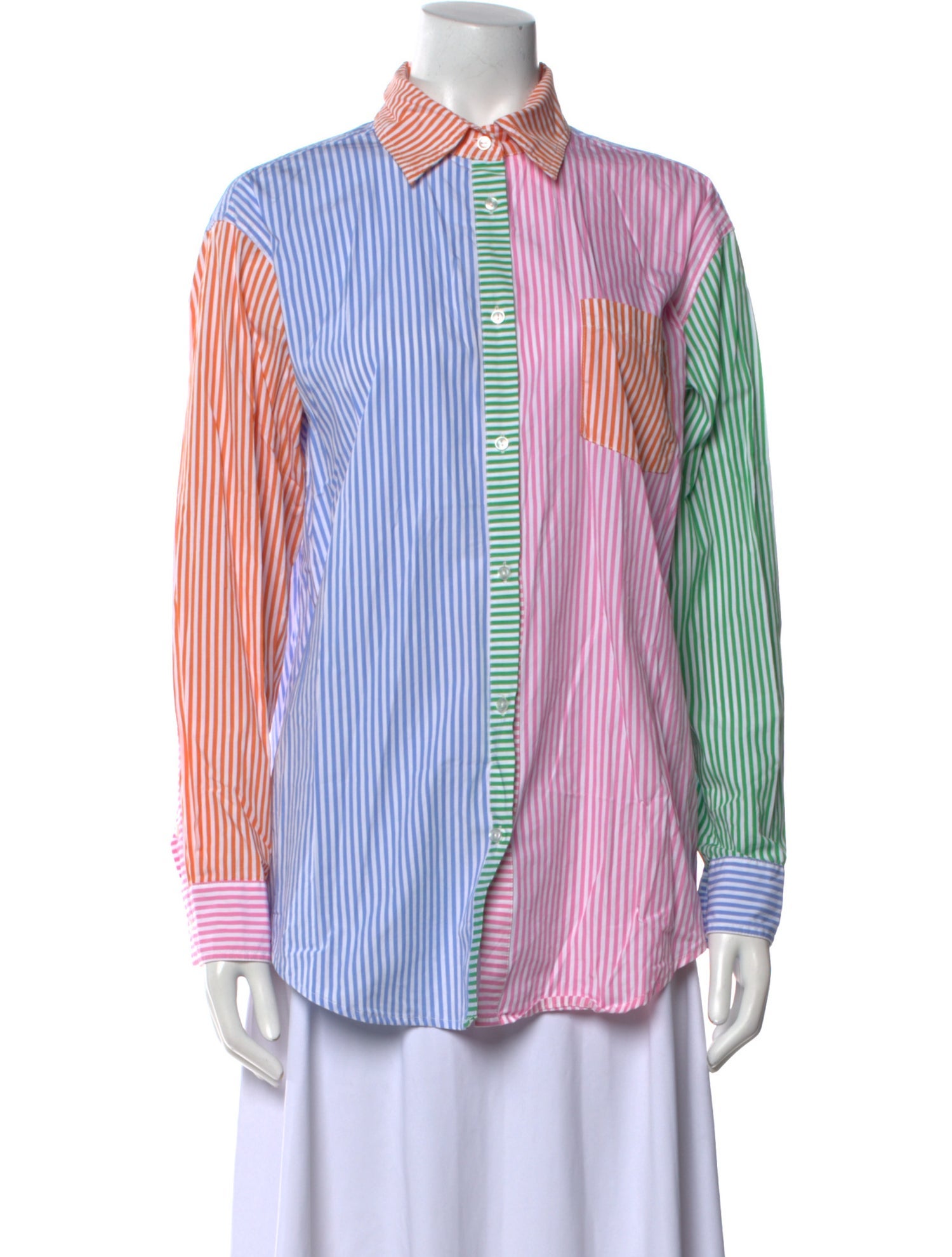 Solid & Striped Striped Long Sleeve Button-Up Top