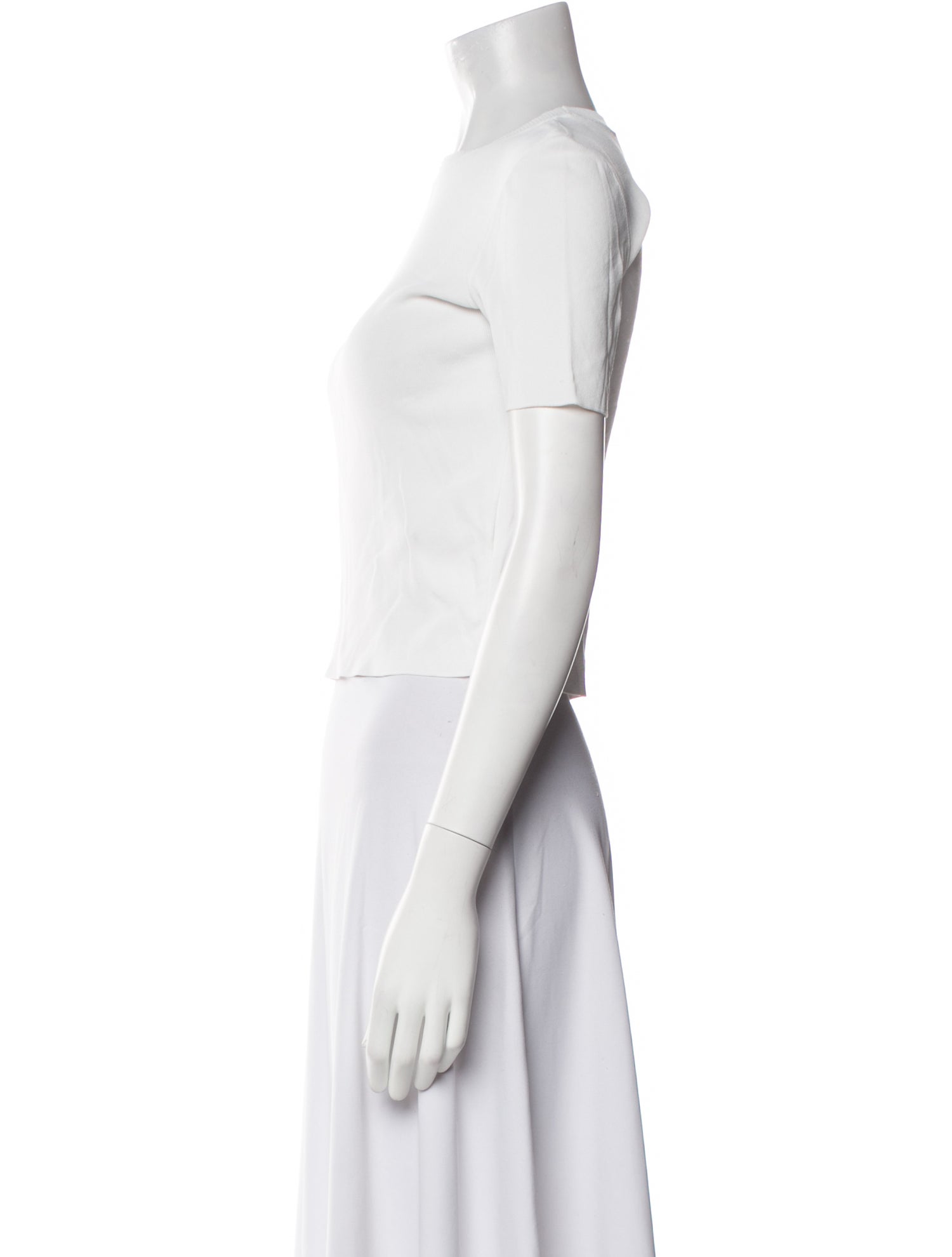 Solid & Striped Crew Neck Short Sleeve Crop Top