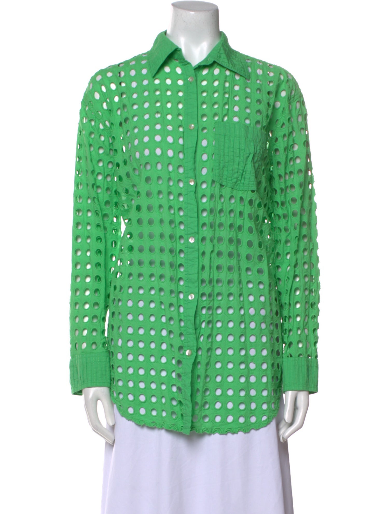 Solid & Striped Long Sleeve Button-Up Top