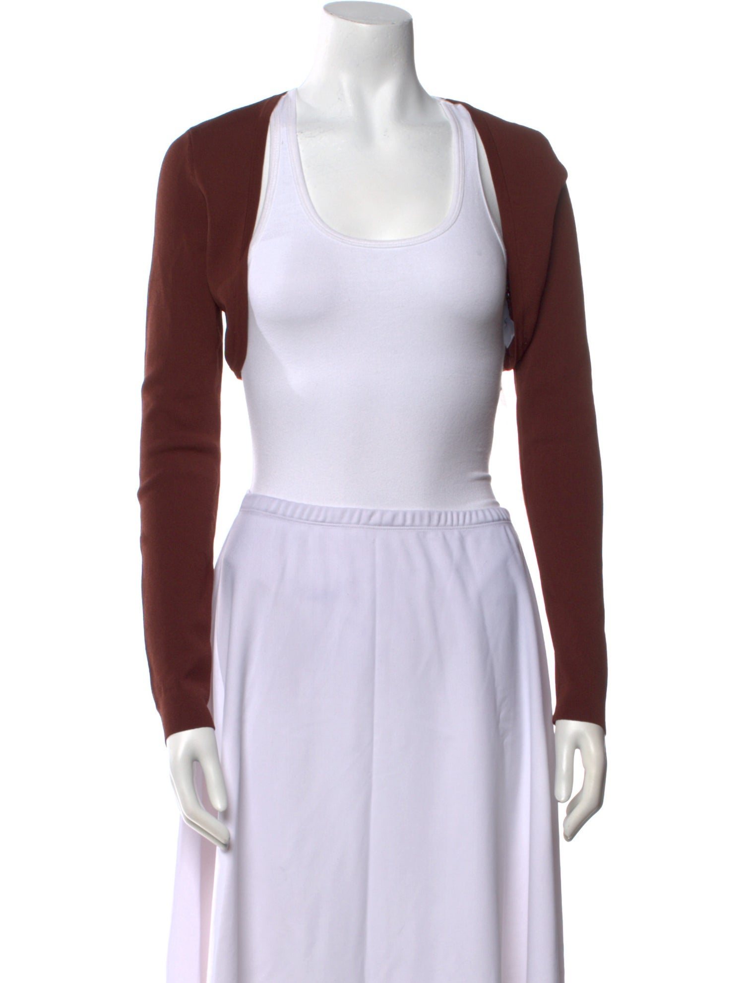 Solid & Striped Scoop Neck Long Sleeve Crop Top