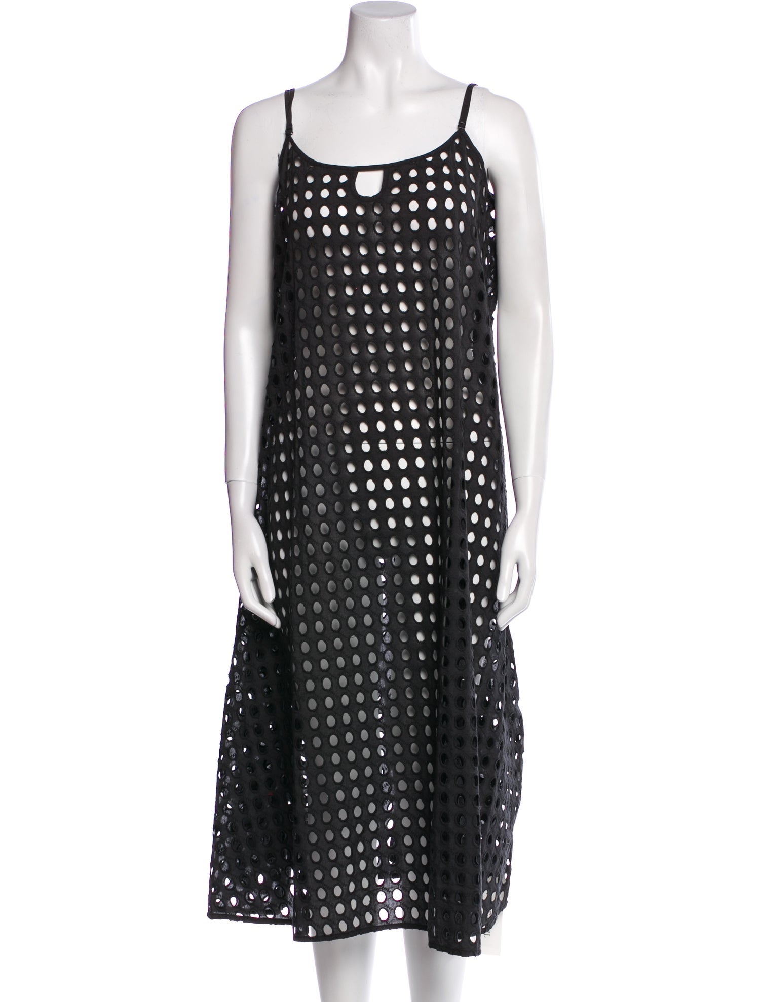 Solid & Striped Polka Dot Print Long Dress