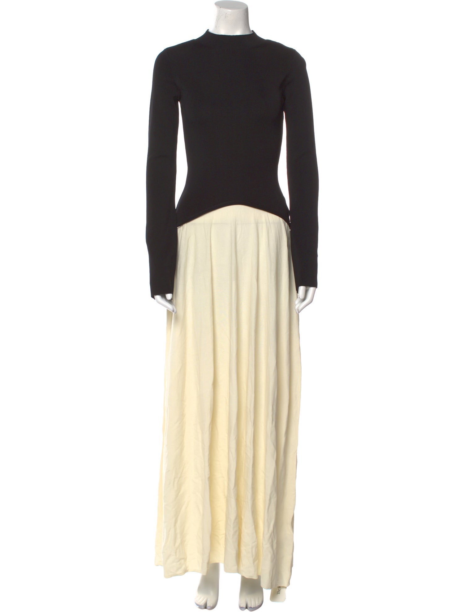 Solid & Striped Crew Neck Long Dress