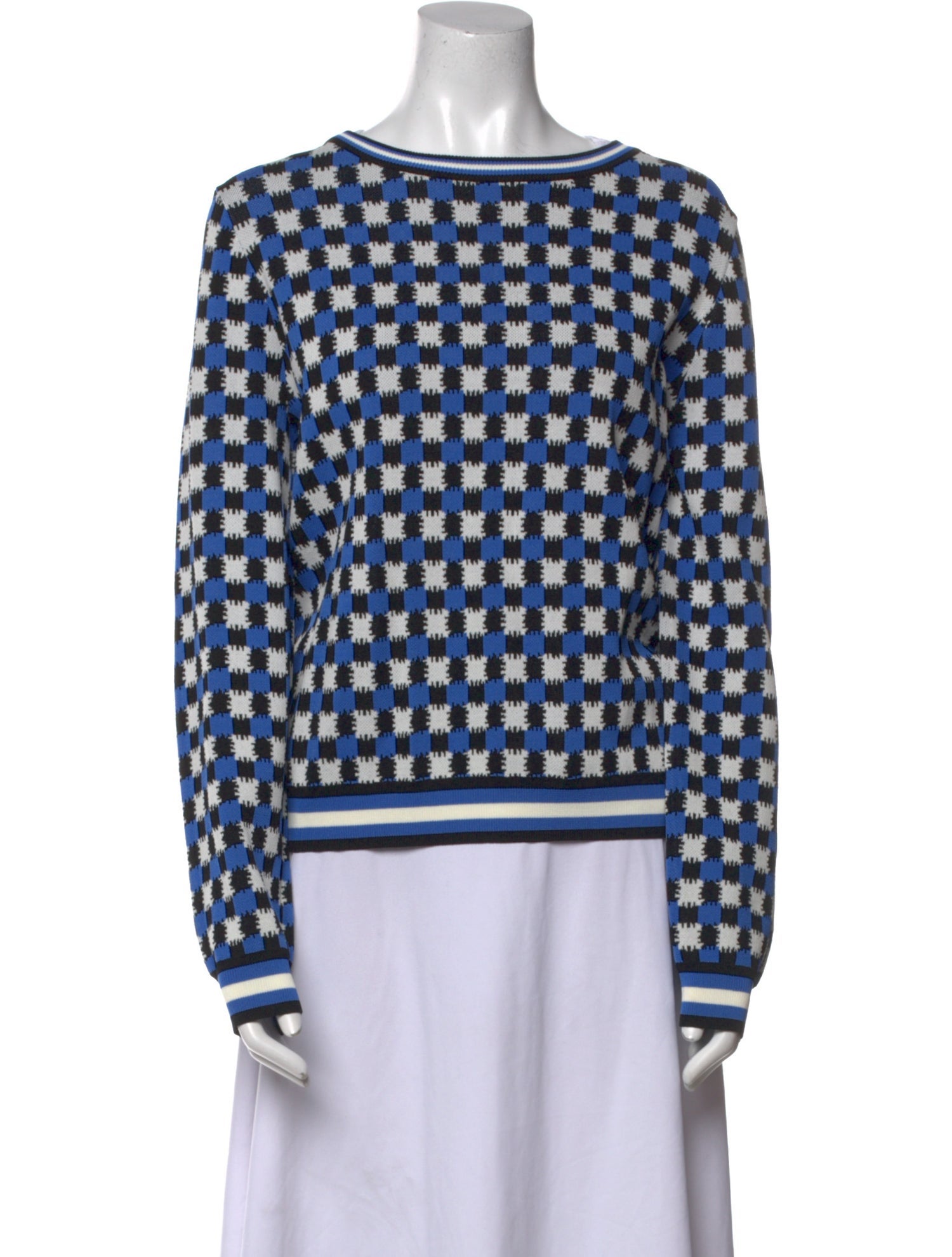 Solid & Striped Printed Bateau Neckline Sweater