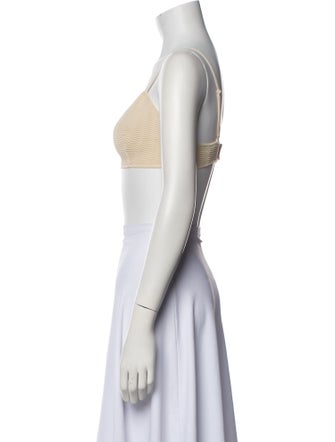 Solid & Striped Scoop Neck Sleeveless Crop Top