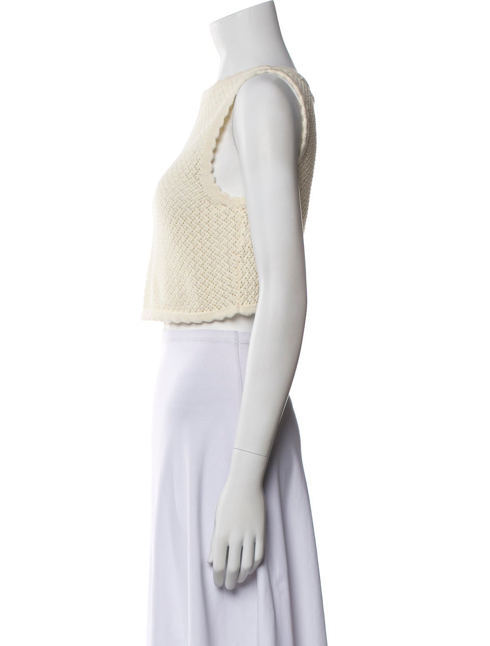 Solid & Striped Crop Top Neutrals Sleeveless with… - image 2