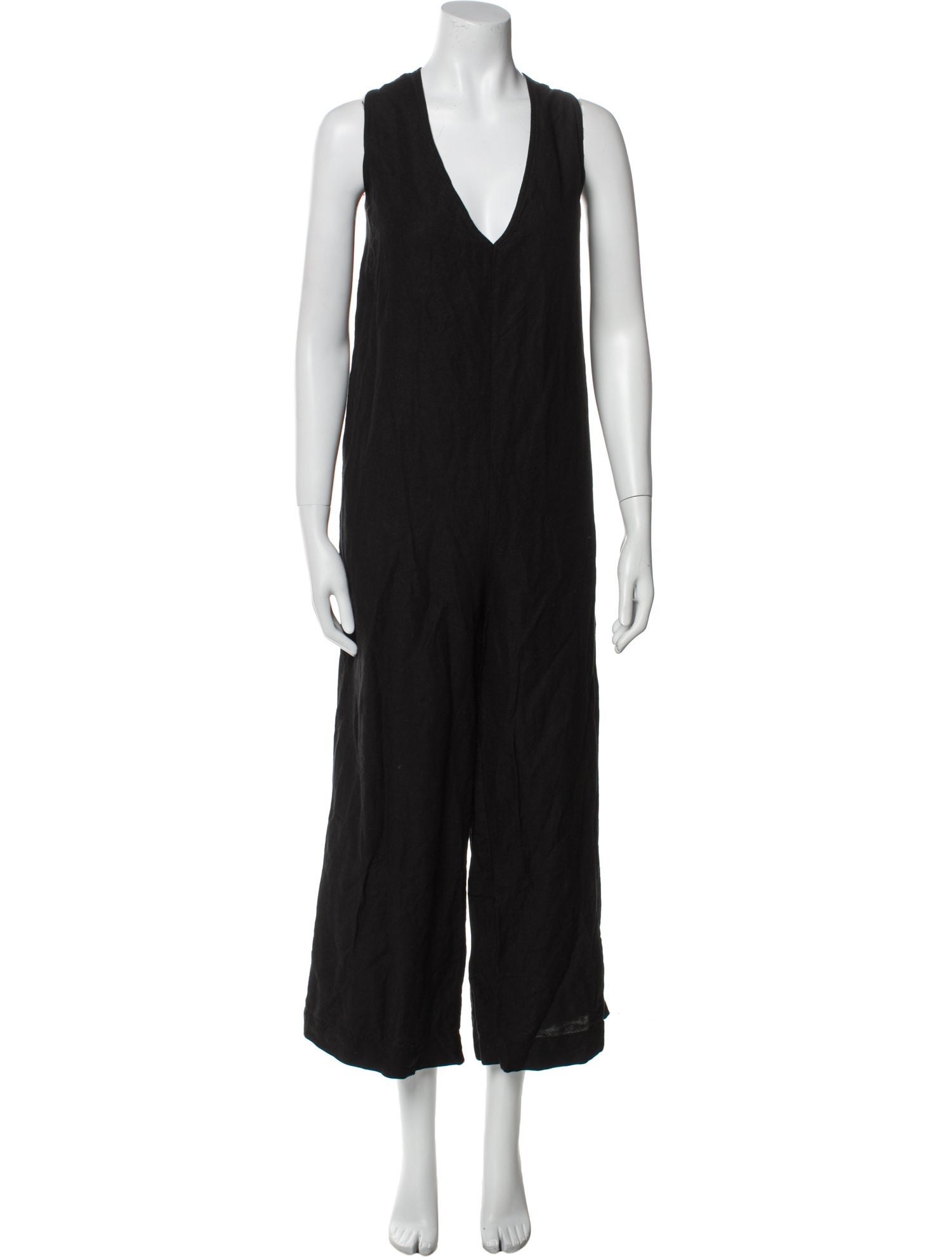 Solid & Striped V-Neck Jumpsuit