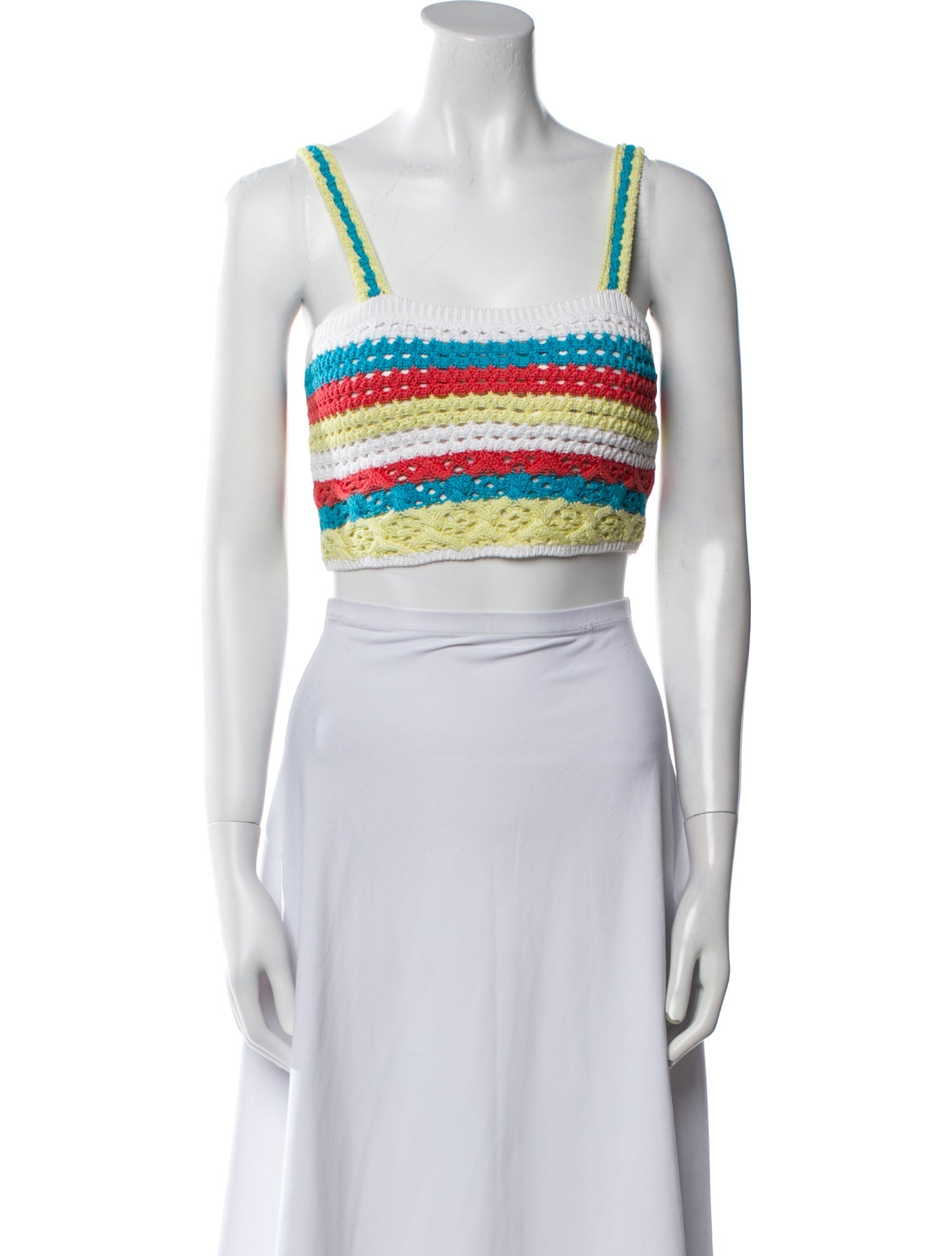 Solid & Striped Striped Square Neckline Crop Top