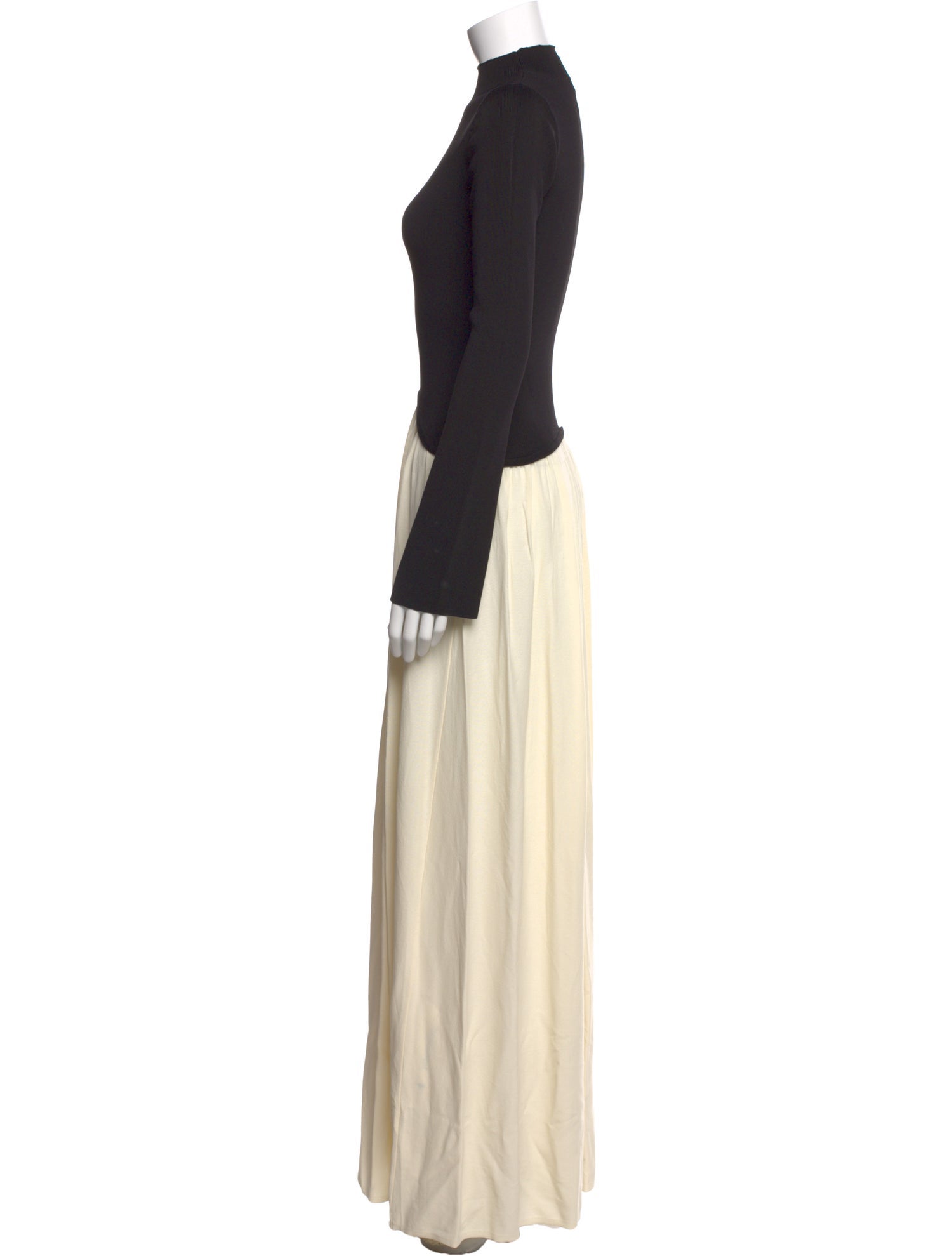 Solid & Striped Mock Neck Long Dress