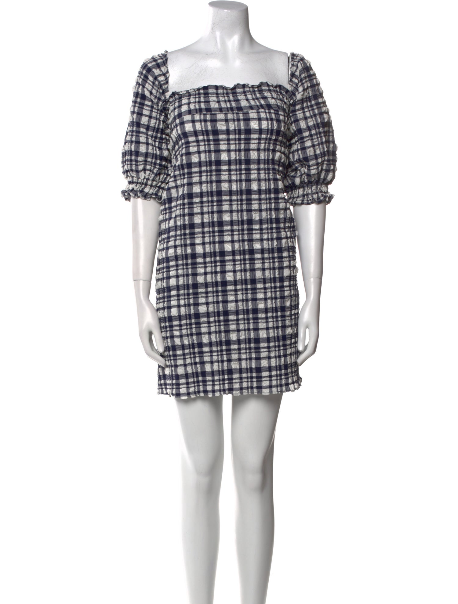 Solid & Striped Plaid Print Mini Dress