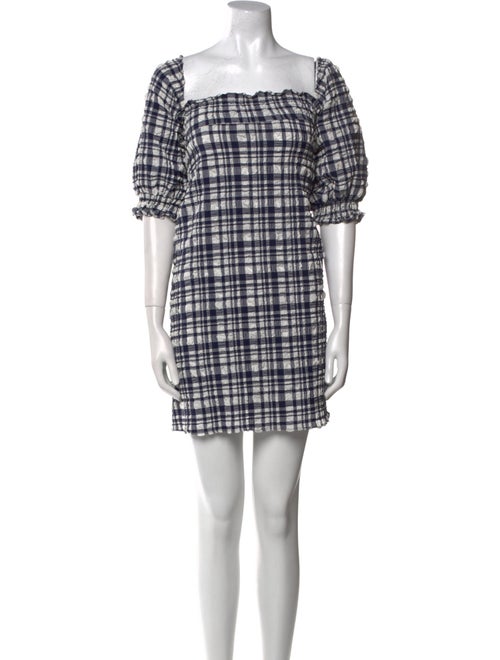 Solid & Striped Plaid Print Mini Dress