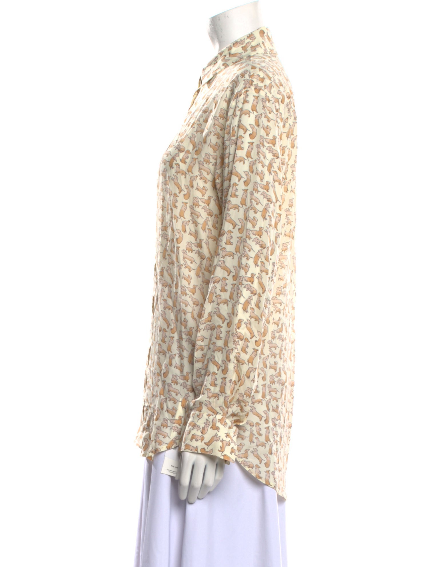 Solid & Striped Printed Long Sleeve Button-Up Top