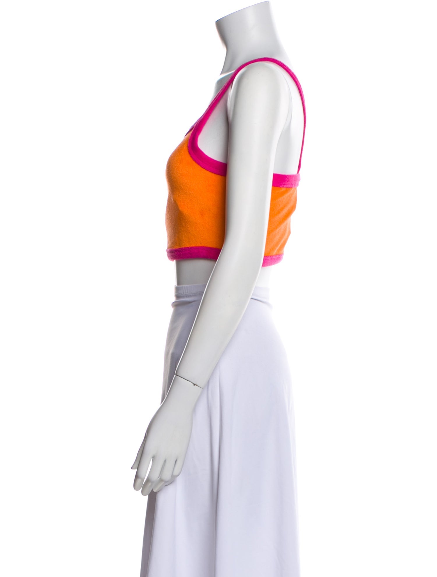 Solid & Striped Colorblock Pattern Square Neckline Crop Top w/ Tags